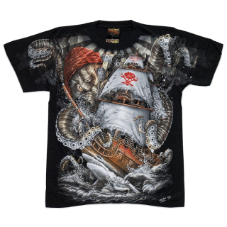 Pirate Ship (Octopus) (Glows in the Dark) T-Shirt