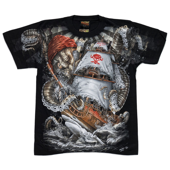 Pirate Ship (Octopus) (Glows in the Dark) T-Shirt