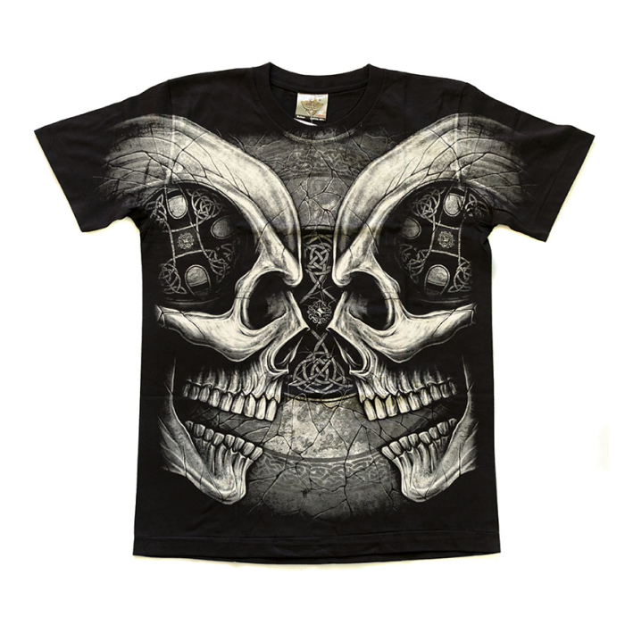 2 Skulls (Celtic Pattern) T-Shirt