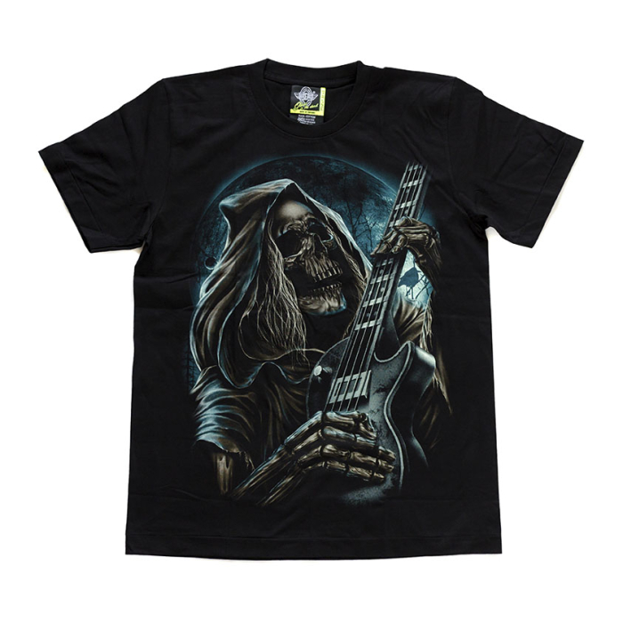 Skeleton with Bass Guitar (Glows in the Dark) T-Shirt