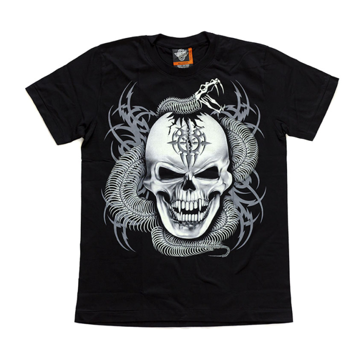 Skull in the Snake Skeleton (Glows in the Dark) T-Shirt