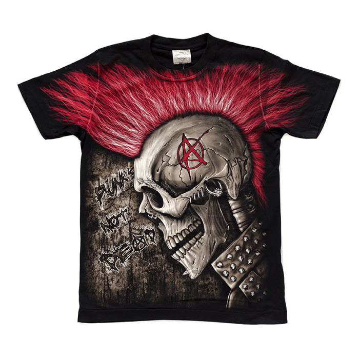 Skull with Mohawk (Punk's Not Dead) T-Shirt