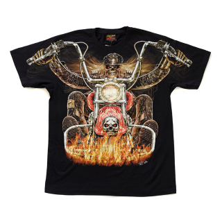 Death on a Motorcycle (Hell Rider) Glows in the Dark T-Shirt