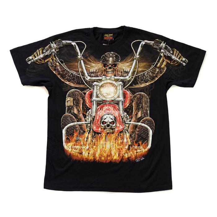 Death on a Motorcycle (Hell Rider) Glows in the Dark T-Shirt