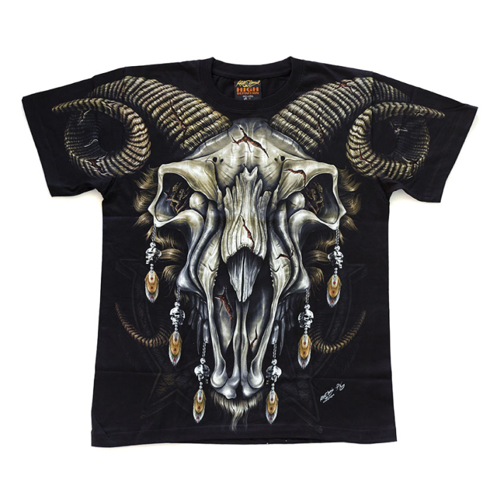 Ram's Skull (Pentagram) Glows in the Dark T-Shirt