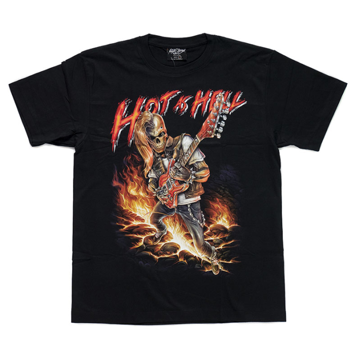Skeleton with Guitar "Hot as Hell" (3D, Glows in the Dark) T-Shirt