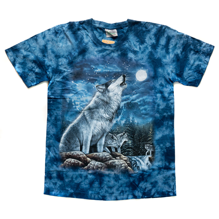 Wolf Howling on a Rock (Rock Eagle, Tie Dye) T-Shirt Wolf Howling on a Rock (Rock Eagle, Tie Dye) T-Shirt