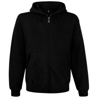 Plain Kangaroo Pocket Hoodie with a Zipper