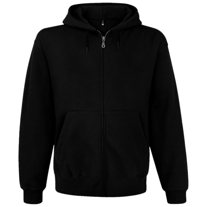 Plain Kangaroo Pocket Hoodie with a Zipper