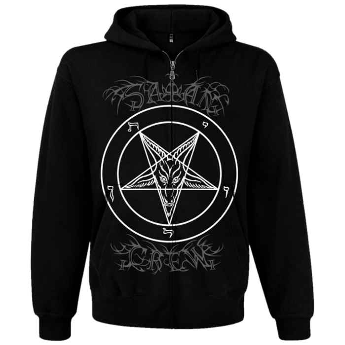 Satan Crew Kangaroo Pocket Hoodie with a Zipper