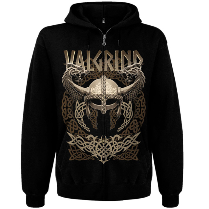 Viking (Valgrind) Kangaroo Pocket Hoodie with a Zipper