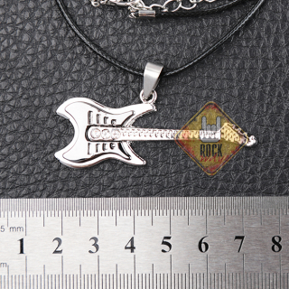 Guitar (Steel Color with 3 Stones) Pendant