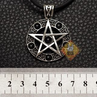 Pentagram with Black Stones Pendant