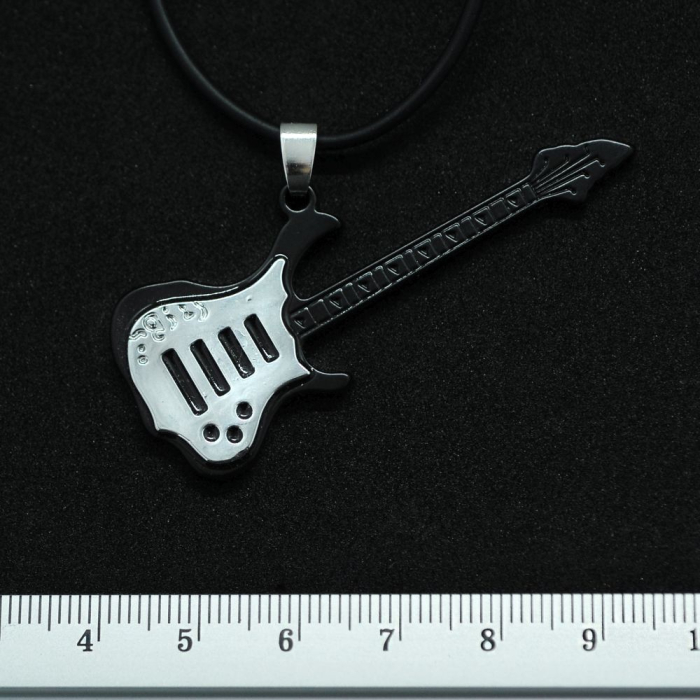 Black Guitar with a Steel Overlay (RW-023) Pendant