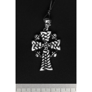 Celtic Cross with Skulls (blpth-012) Pendant
