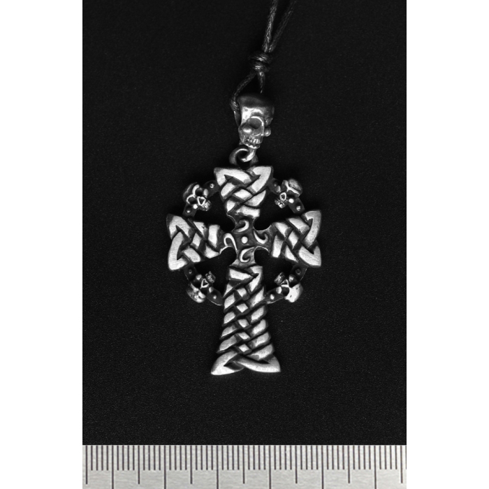 Celtic Cross with Skulls (blpth-012) Pendant