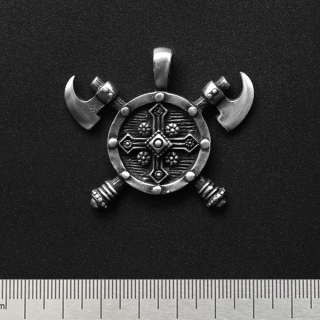Shield with Axes (bpth-002) Pendant