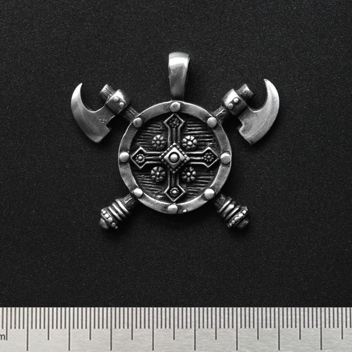 Shield with Axes (bpth-002) Pendant