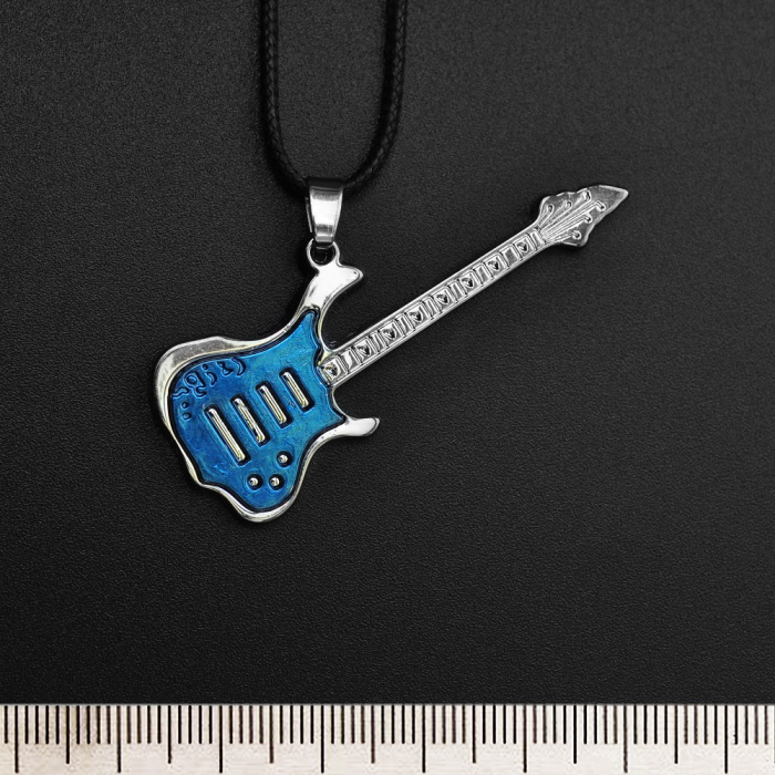 Guitar with a Blue Overlay (RW-019) Pendant