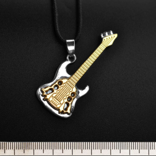 Guitar with a Gold Overlay (RW-017) Pendant