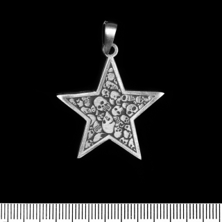 Star with Skulls (pth-028) Pendant
