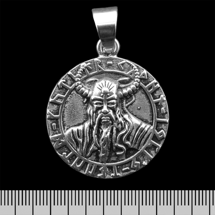 Viking, Valknut (Futark) (SS-023) Two-Sided Pendant