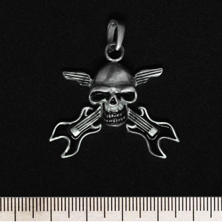 Skull with Crossed Guitars (pth-091) Pendant