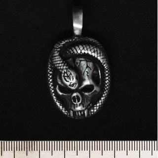 Snake on the Skull (pth-093) Pendant