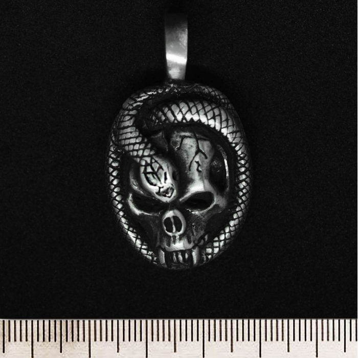 Snake on the Skull (pth-093) Pendant