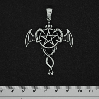 Two Dragons with a Pentagram (SS-027) Pendant