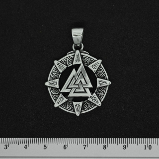 Valknut in the Solar Circle (SS-028) Pendant