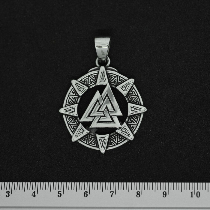 Valknut in the Solar Circle (SS-028) Pendant
