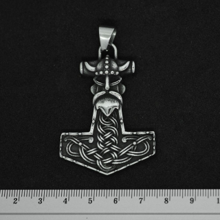 Thor's Hammer (Viking Head) (SS-036) Pendant