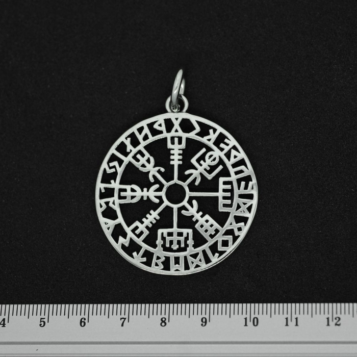 Aegishjalmur (Helm of Awe) in a Runic Circle (SS-045) Pendant