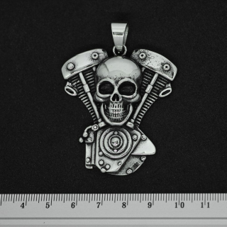 Motor with Skulls (SS-047) Big Pendant