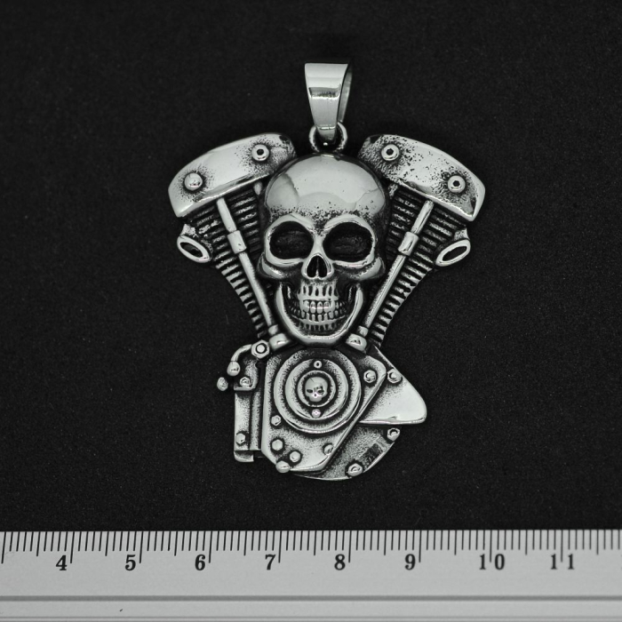 Motor with Skulls (SS-047) Big Pendant