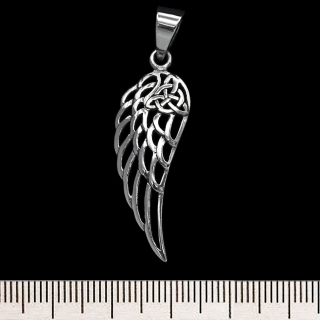 Wing with Triquetra (925 Silver) Pendant
