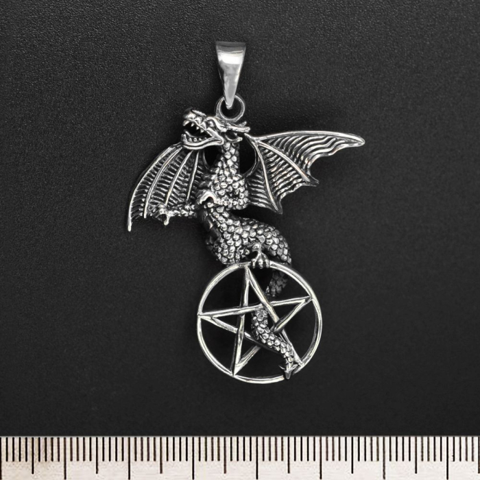 Dragon on the Pentagram (925 Silver) Pendant