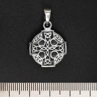 Small Celtic Cross (Round) (925 Silver) Pendant