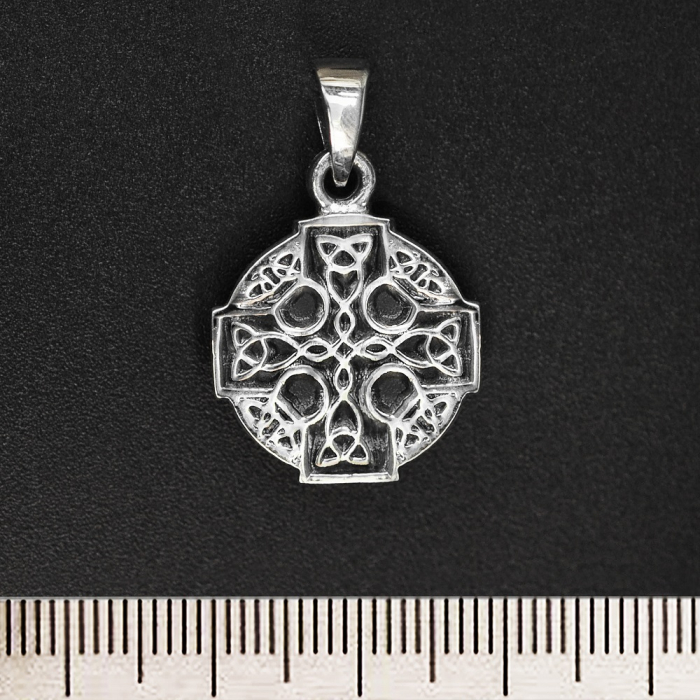 Small Celtic Cross (Round) (925 Silver) Pendant