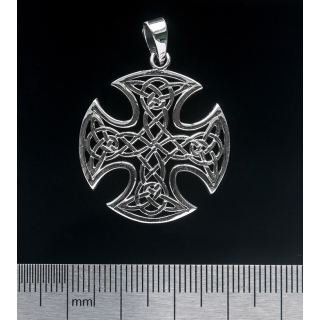 Celtic Cross with Wicker Pattern (925 Silver) Pendant