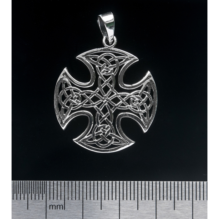 Celtic Cross with Wicker Pattern (925 Silver) Pendant