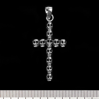 Cross Made of Skulls (925 Silver) Pendant