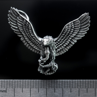 Eagle Fighting a Snake (925 Silver) Pendant