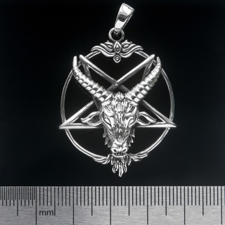 Inverted Pentagram with a Goat (925 Silver) Pendant
