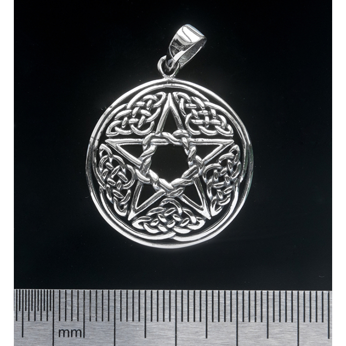 Pentagram with Wicker Pattern (925 Silver) Pendant