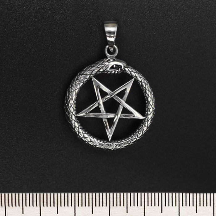 Inverted Pentagram (Ouroboros) (925 Silver) Pendant