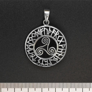 Trixel in a Runic Circle (925 Silver) Pendant