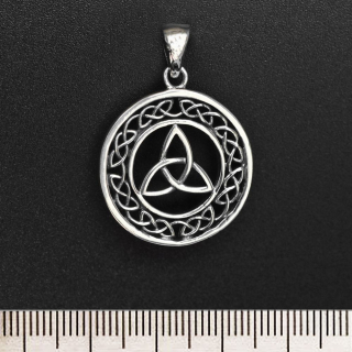 Triquetra in a Circle with Braided Pattern (925 Silver) Pendant