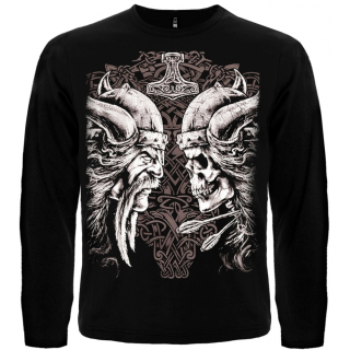 Viking with Skull Long Sleeve T-Shirt